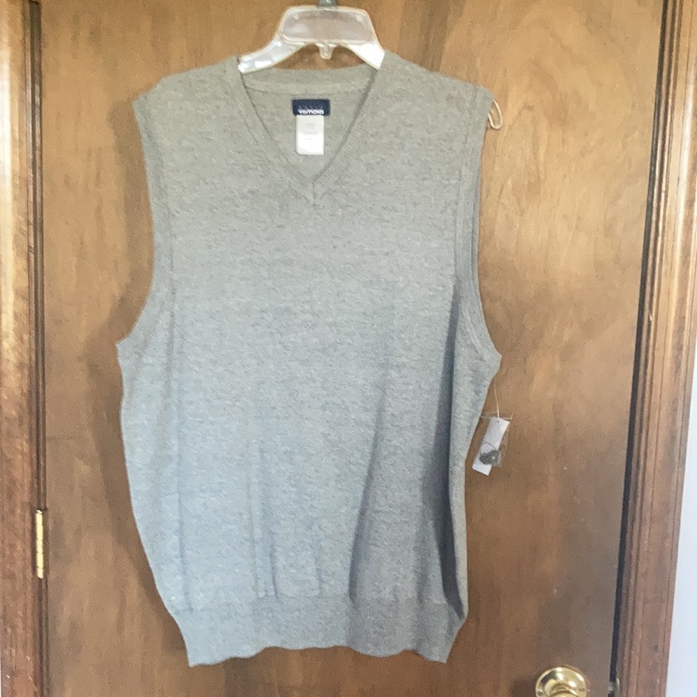 Basic editions heathered gray pullover lightweight sweater vest - Picture 12 of 16